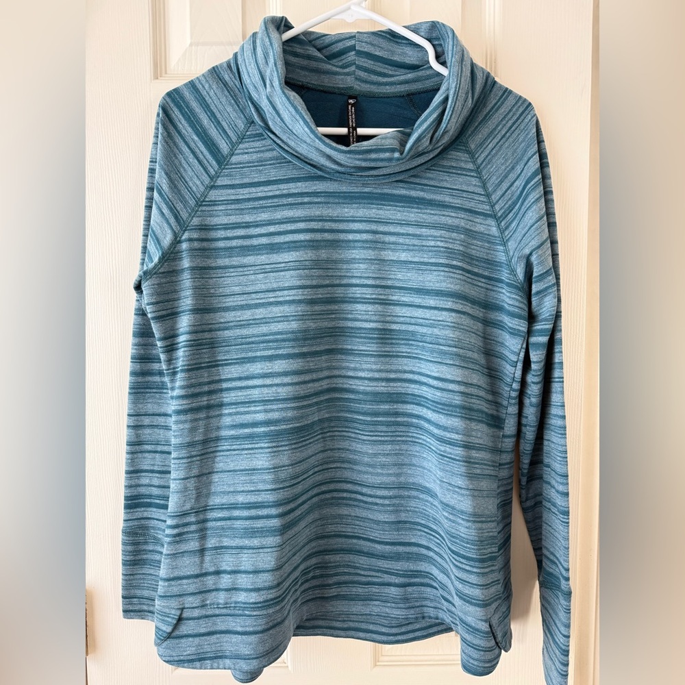 KUHL Striped Blue Cowl Neck Shirt